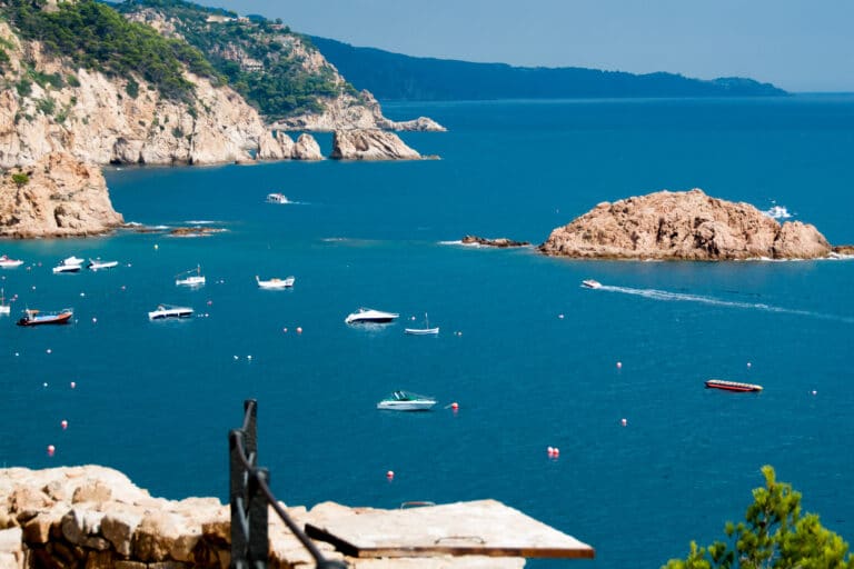 A view of the Costa Brava coastline as seen from one of its small towns.