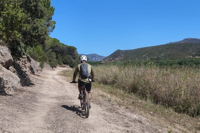 Riding mountain bike