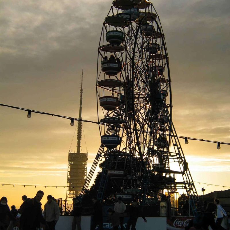 The classic Ferris wheel at the Tibidabo fun park