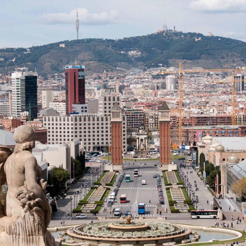 A view facing the city from Montjuic