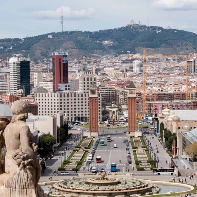 A view facing the city from Montjuic
