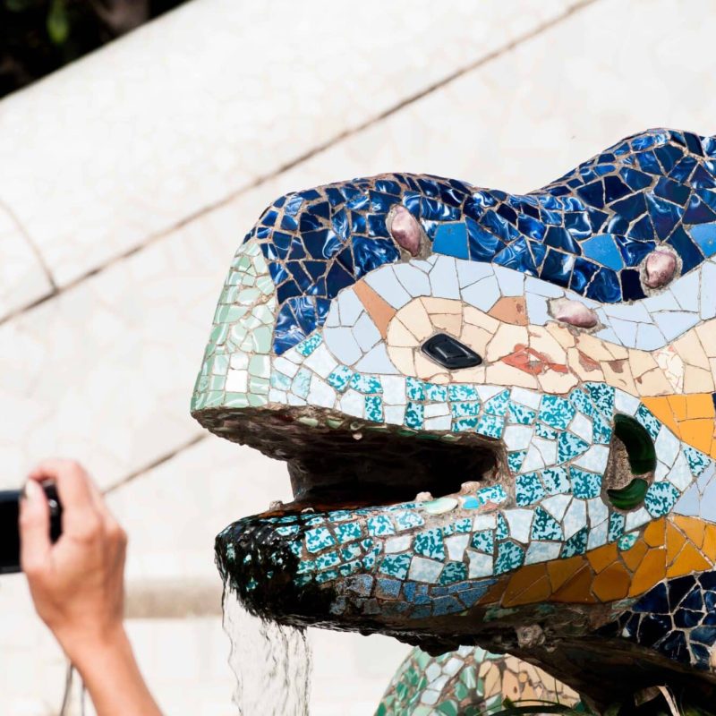 The iconic "dragon" at Park Guell.