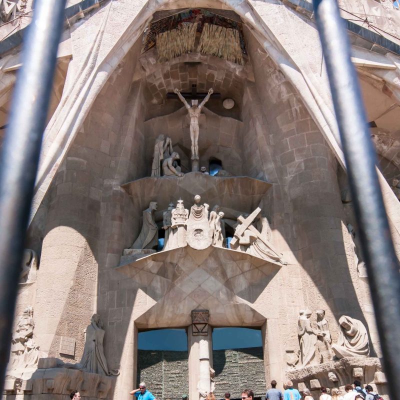 The Passion facade of the Sagrada Familia.