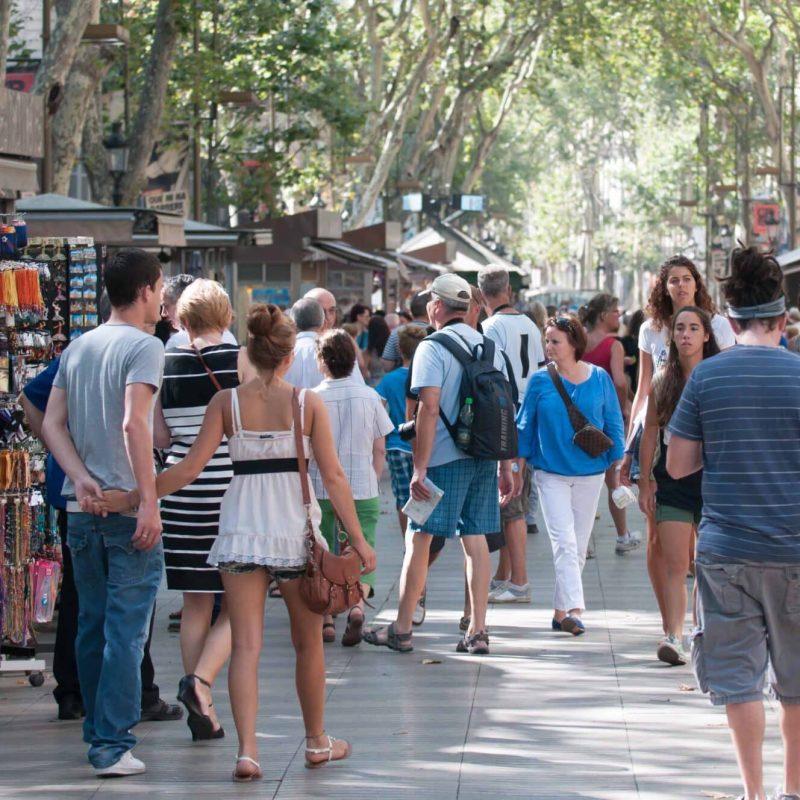 The famous Ramblas street.