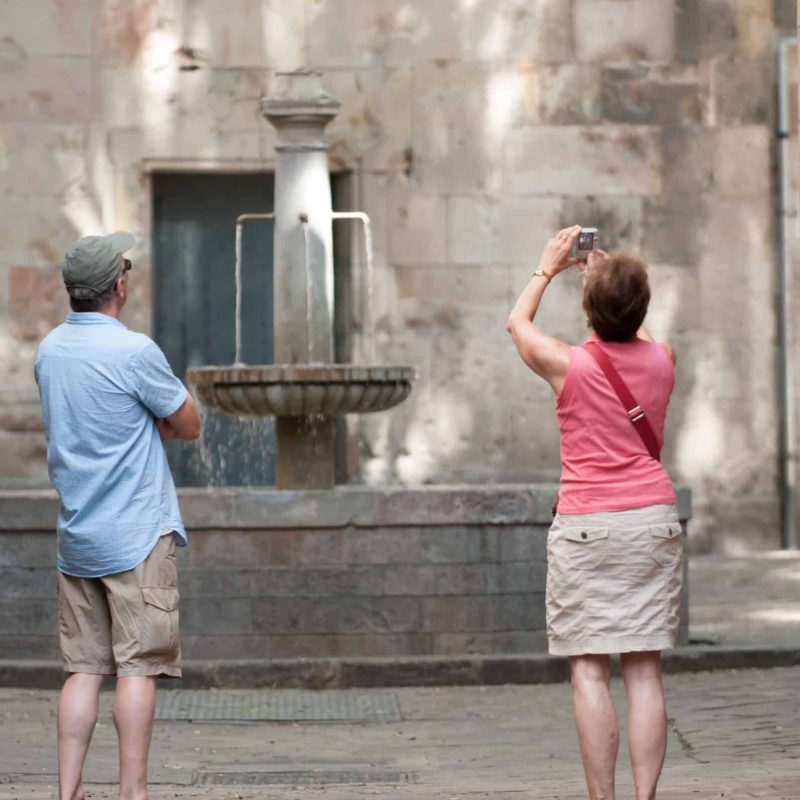 Exploring a hidden plaza.