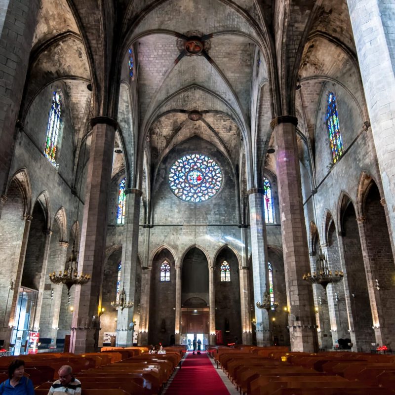 Inside the Santa Maria del Mar Church.