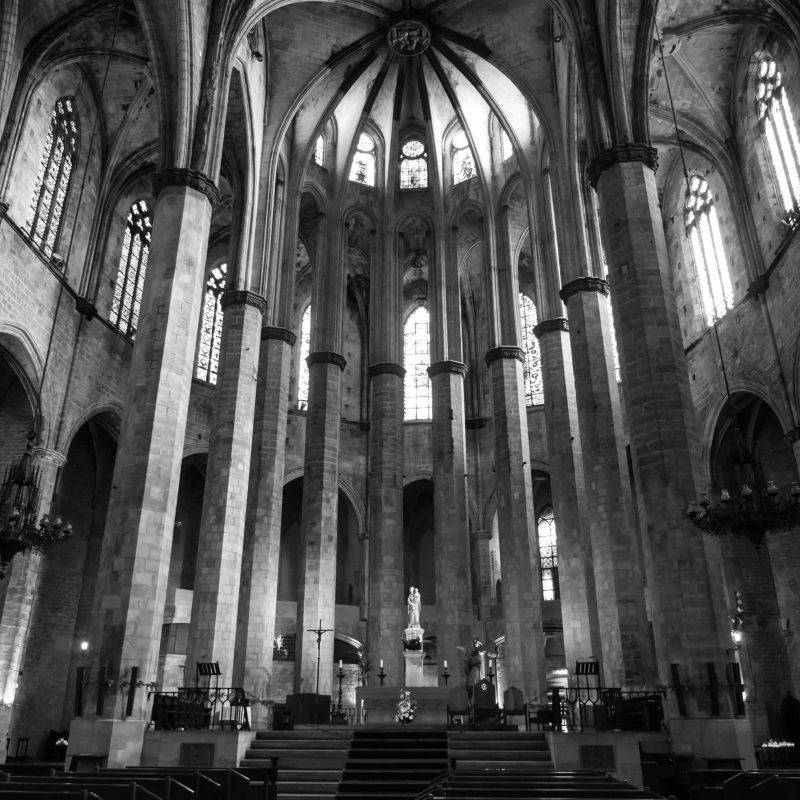 Inside the Santa Maria del Mar Church.