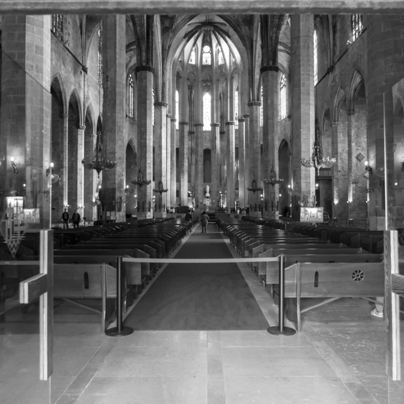 Inside the Santa Maria del Mar Church.