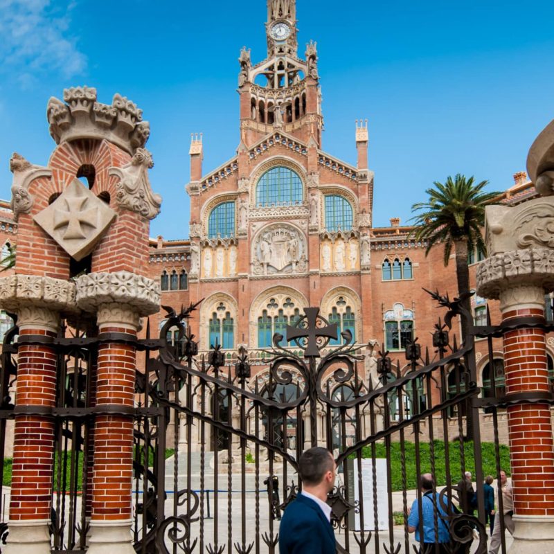 The hospital sant pau as seen from the street.