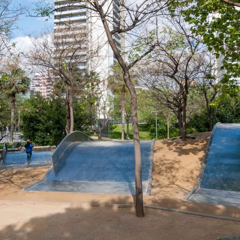 Huge slides at Diagonal Mar Park