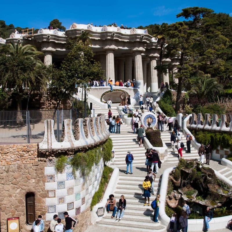 The main entrance to Park Guell.
