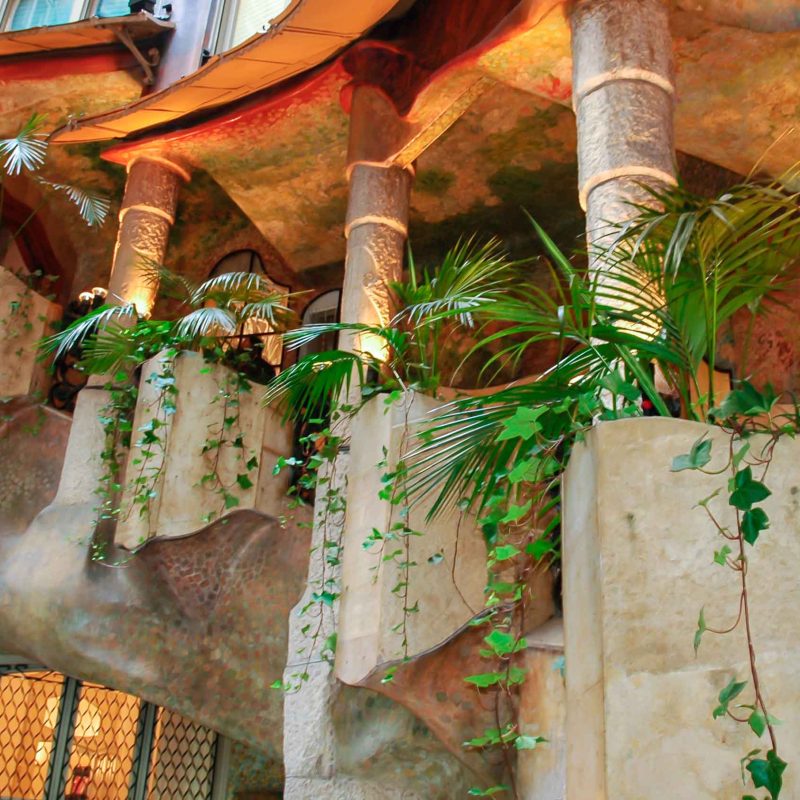 A suspended stairwell in the Pedrera.