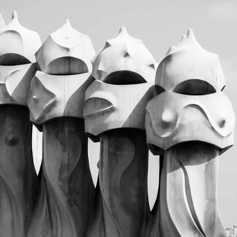Roof top elements at the Pedrera