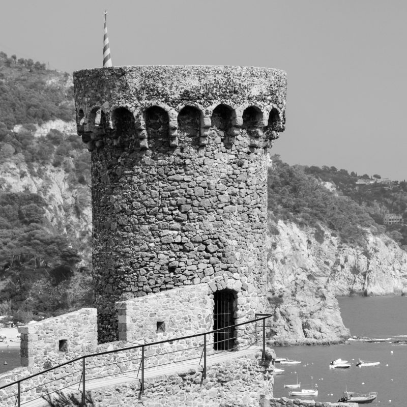 An old watch tower in the medieval center of Tossa del Mar.