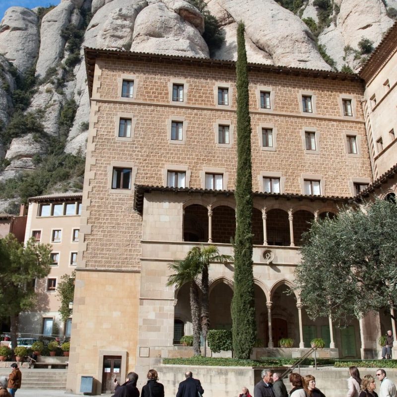 Buildings among the rocks.