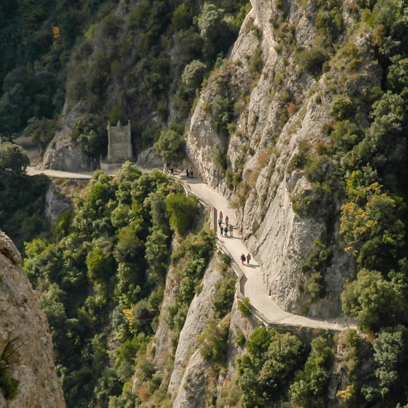The mountain is full of walking trails to remote chapels.