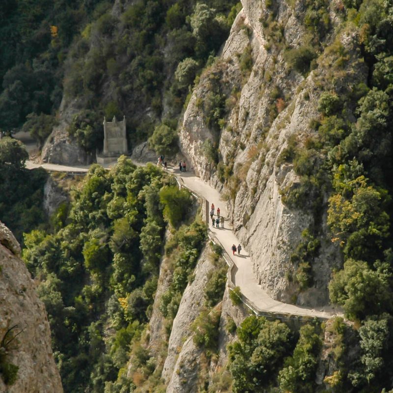 The mountain is full of walking trails to remote chapels.