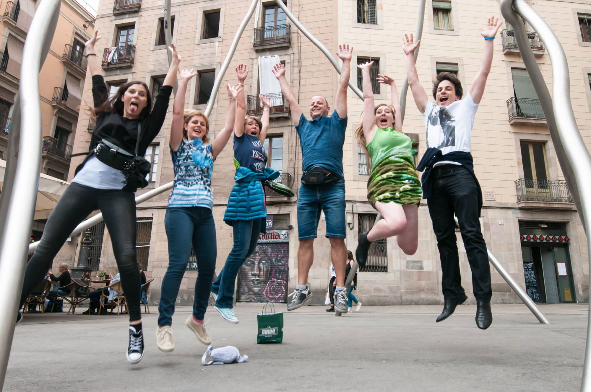 An incentive group on a treasure hunt in Barcelona.