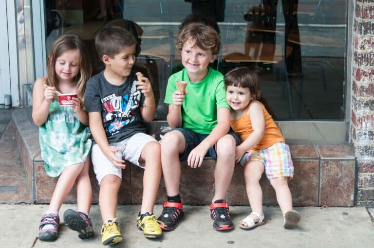 The children enjoying an ice cream break during this family photo session.
