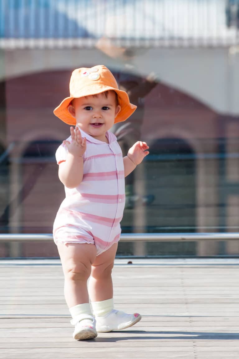 This one year old standing all on her own at Tibidabo, Barcelona.